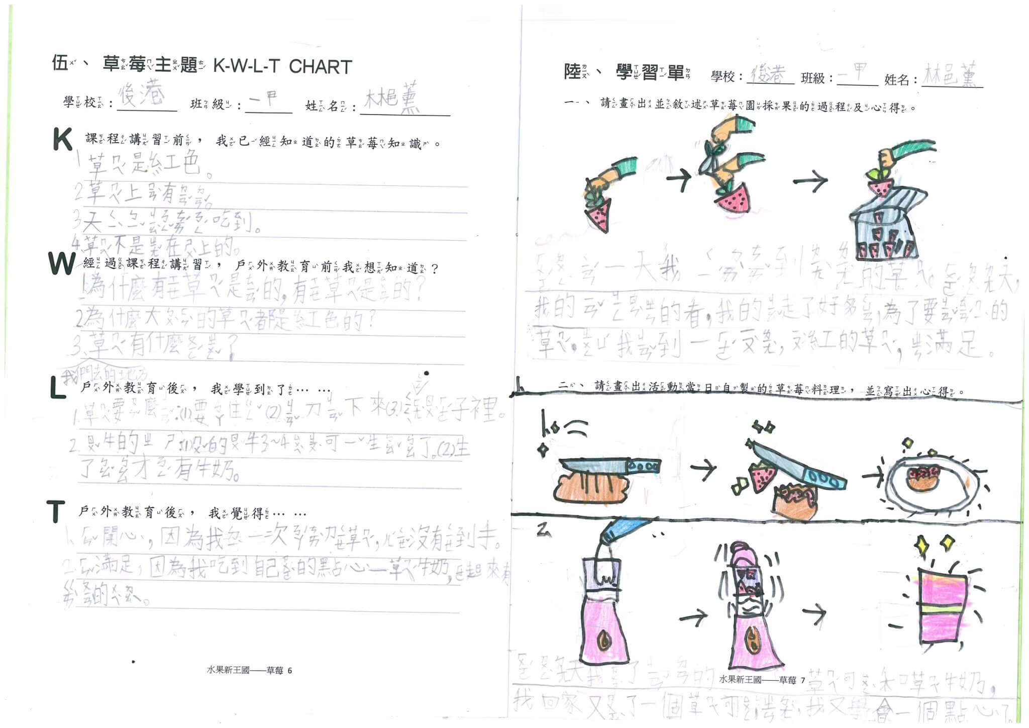 七股後港草莓學習單