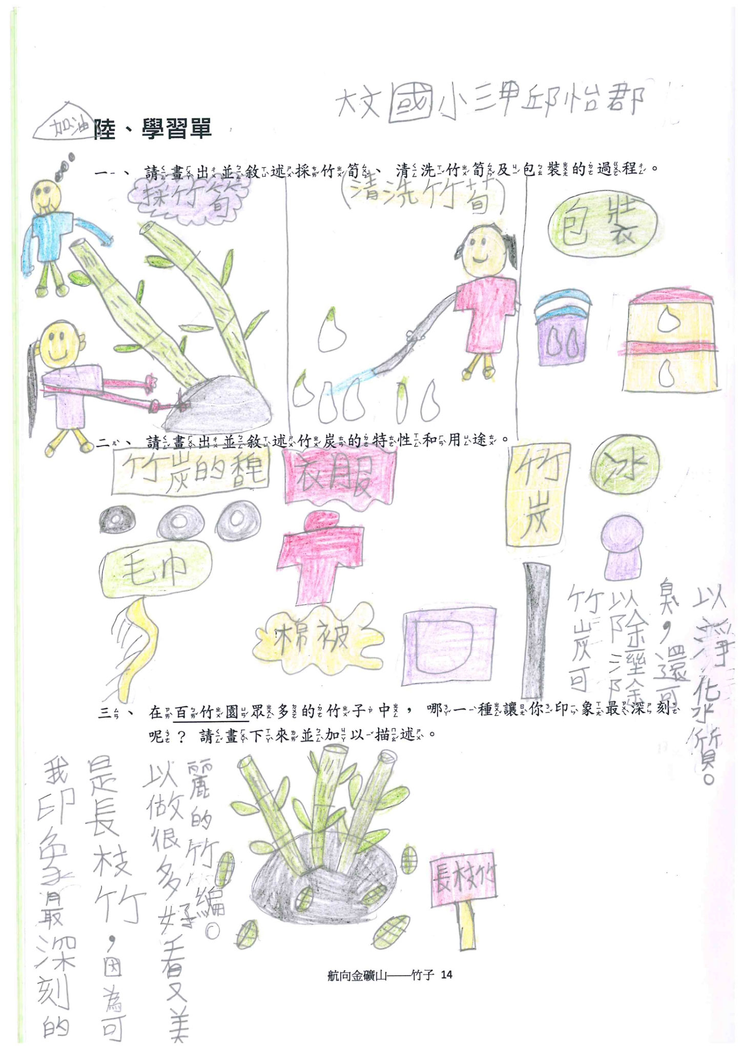 竹子學習單-大文三甲