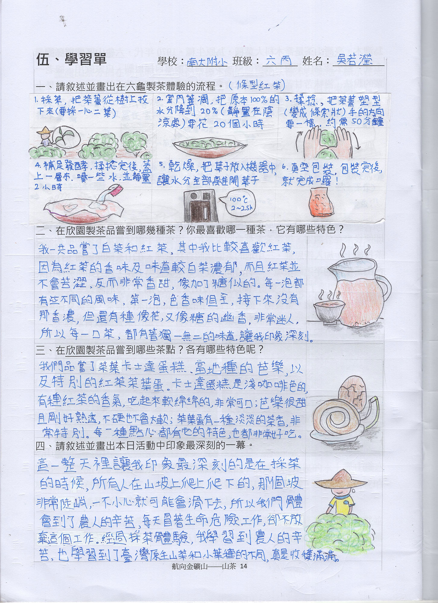 山茶學習單 吳若瀅