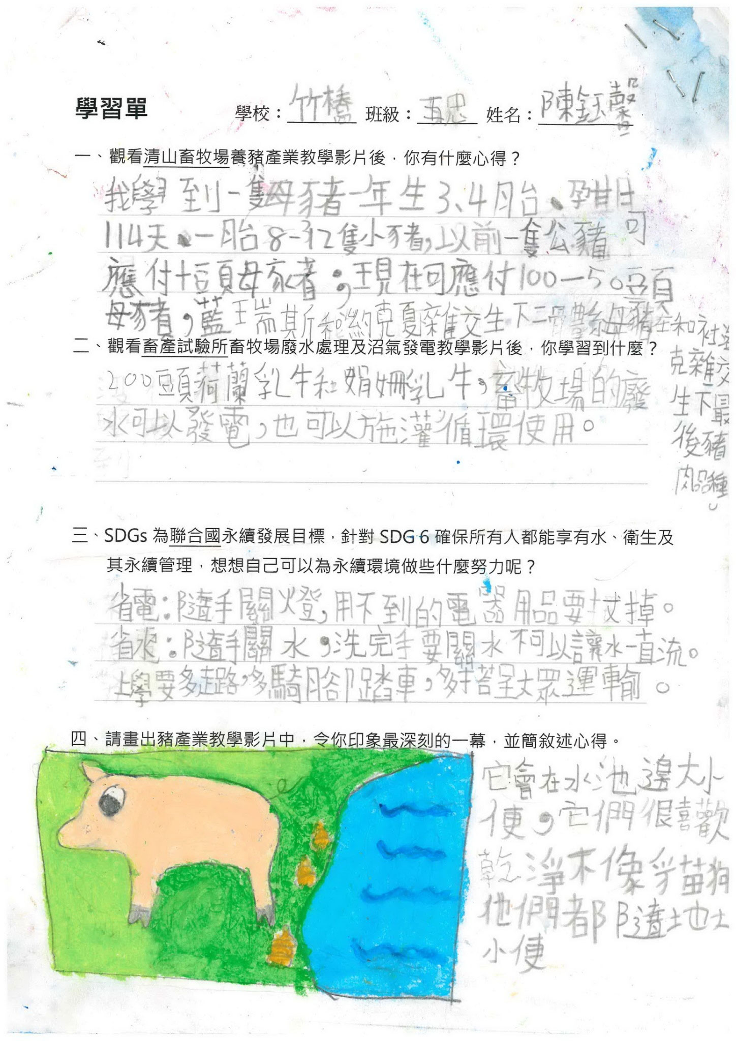 家畜專題學習單
